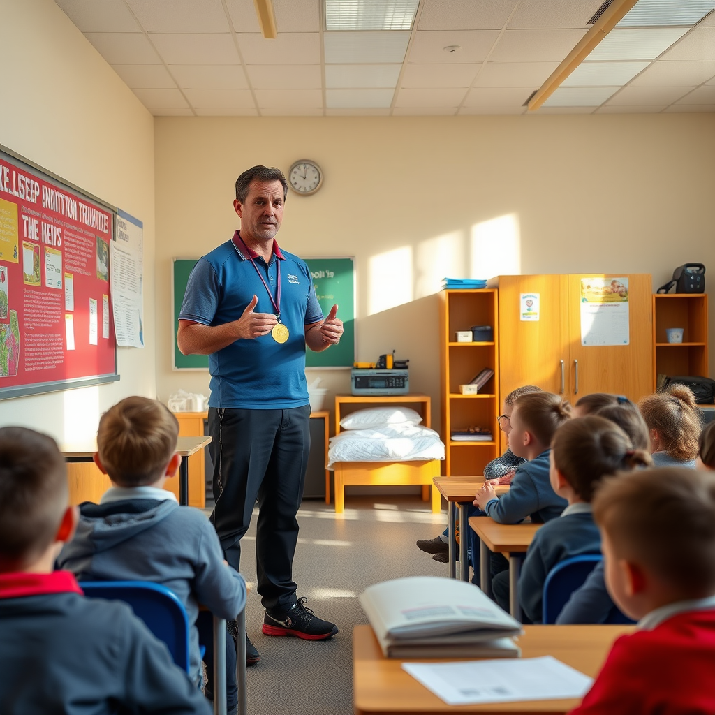 Olympic star inspires pupils with message on rest and recovery